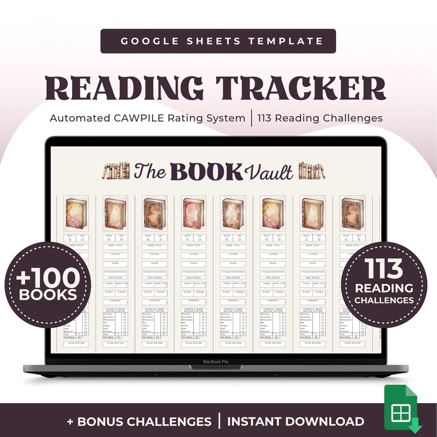The Book Vault - Book Tracker for Google Sheets