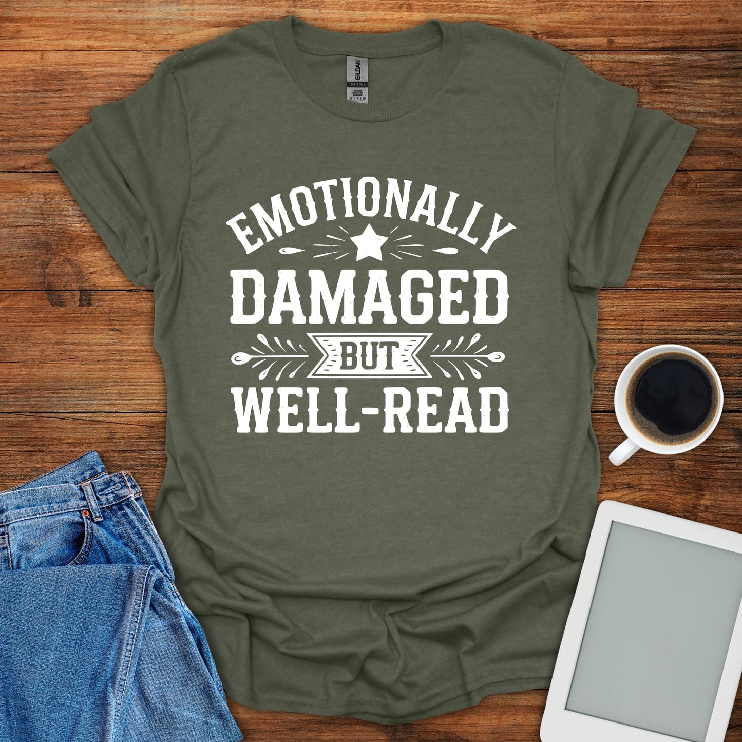 Emotionally Damaged But Well-Read Tee