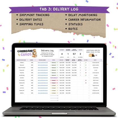 Cardboard Chaos - Subscription Box Tracker