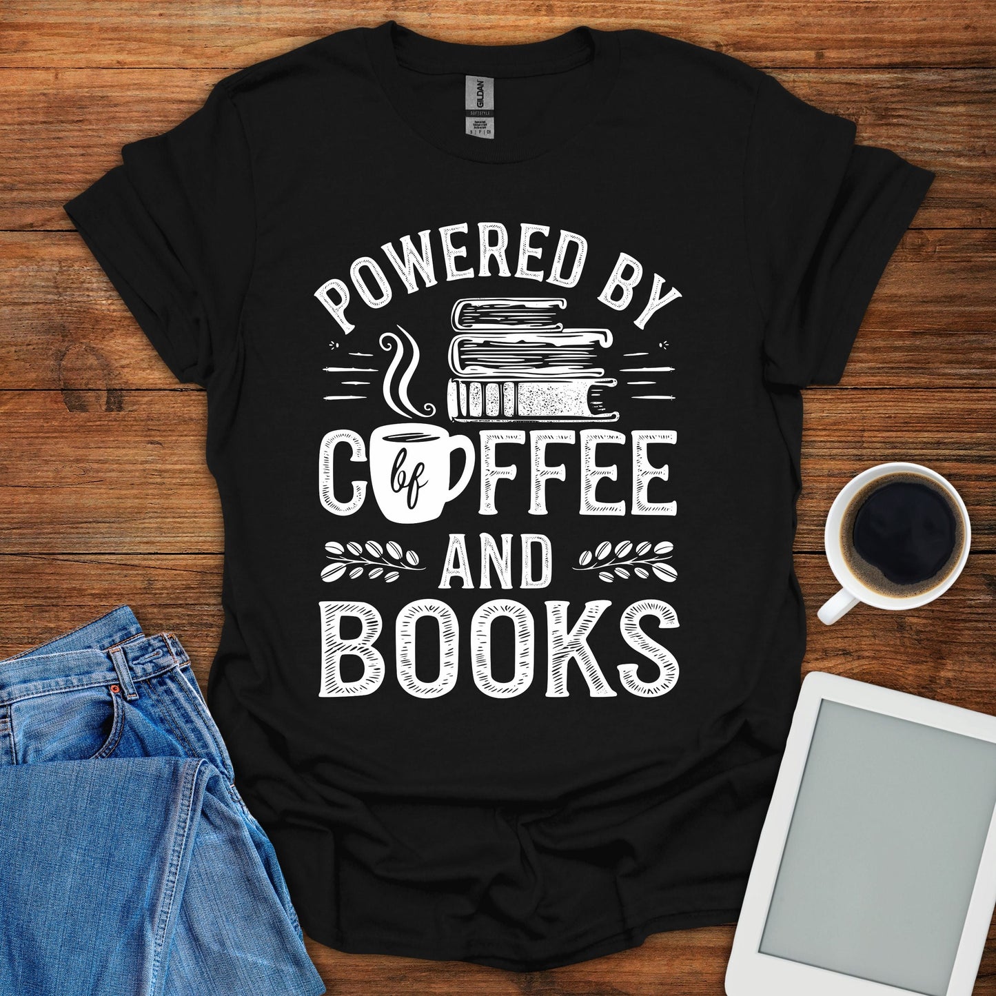 Powered By Coffee And Books Tee