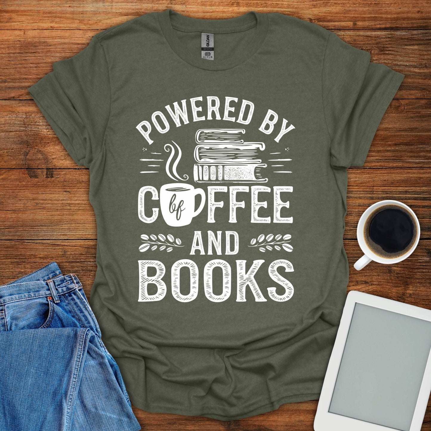 Powered By Coffee And Books Tee