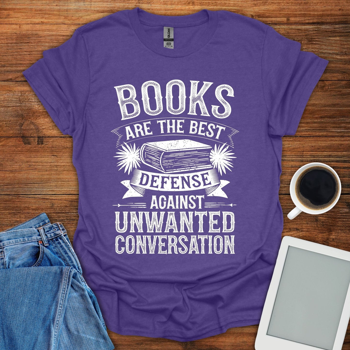 Book Are The Best Defense Against Unwanted Conversation Tee