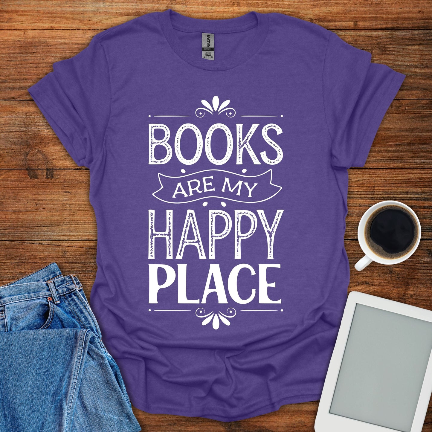 Books Are My Happy Place 2 Tee