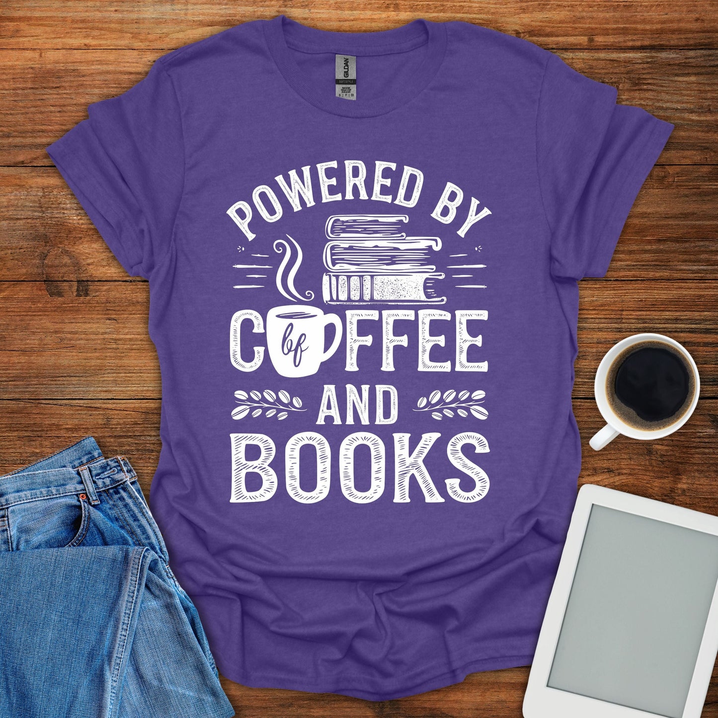 Powered By Coffee And Books Tee