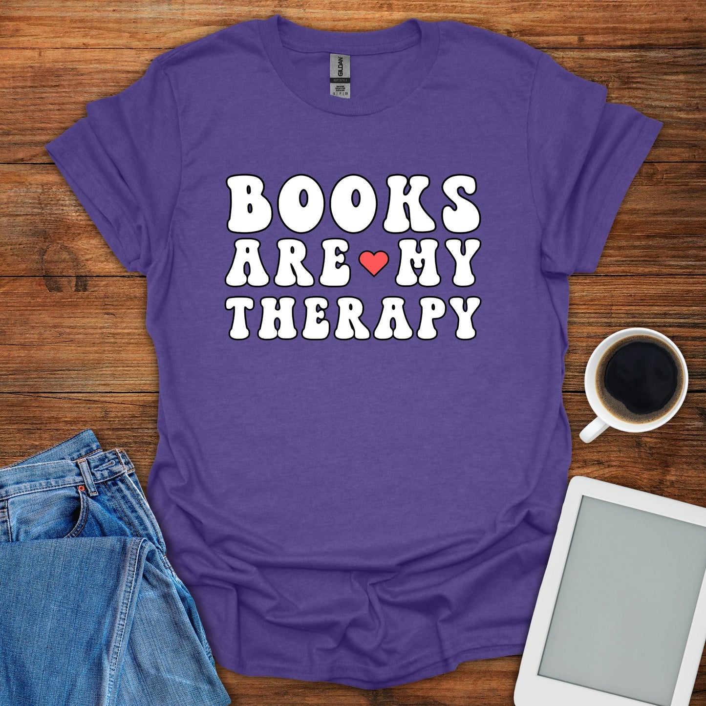 Books Are My Therapy Tee