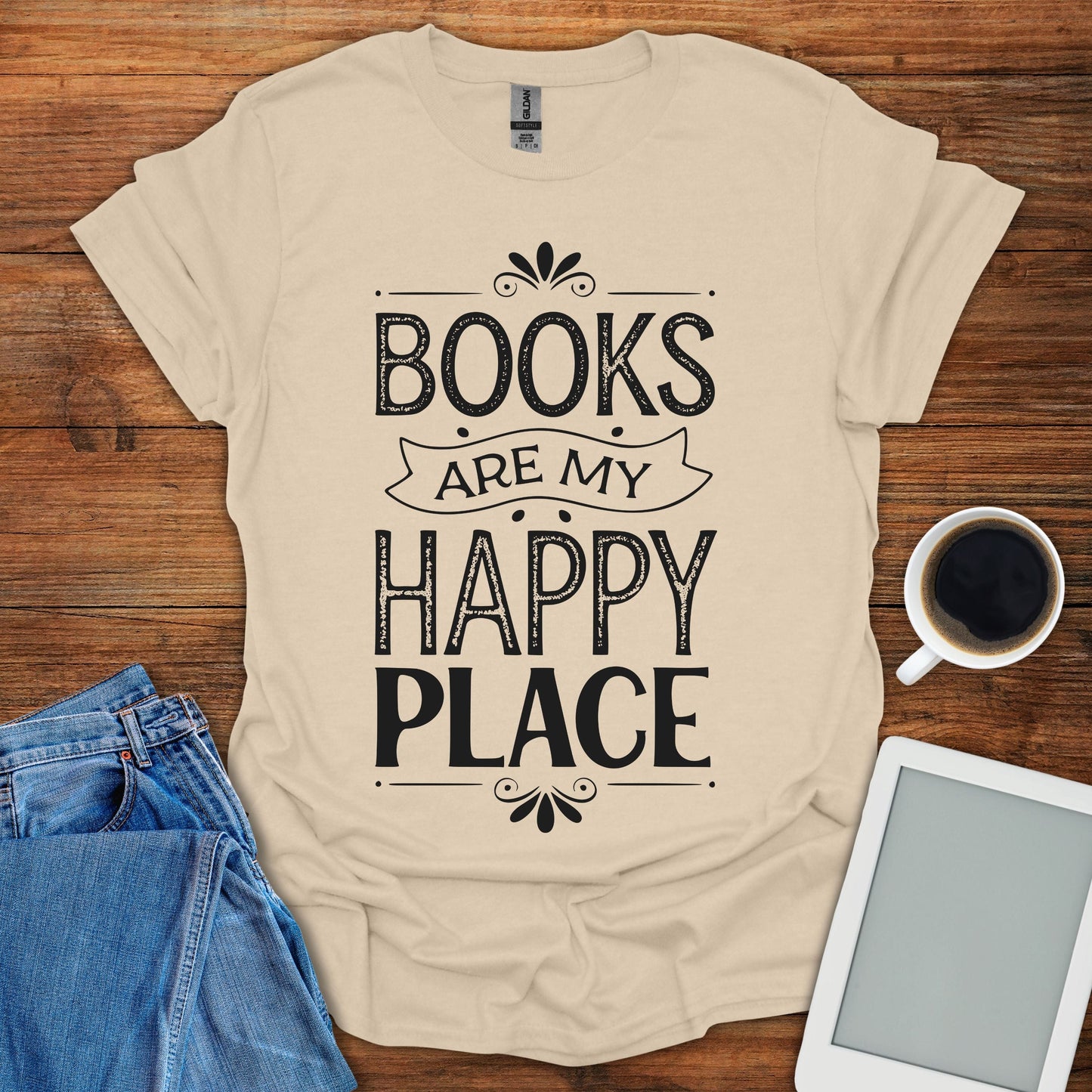 Books Are My Happy Place 2 Tee