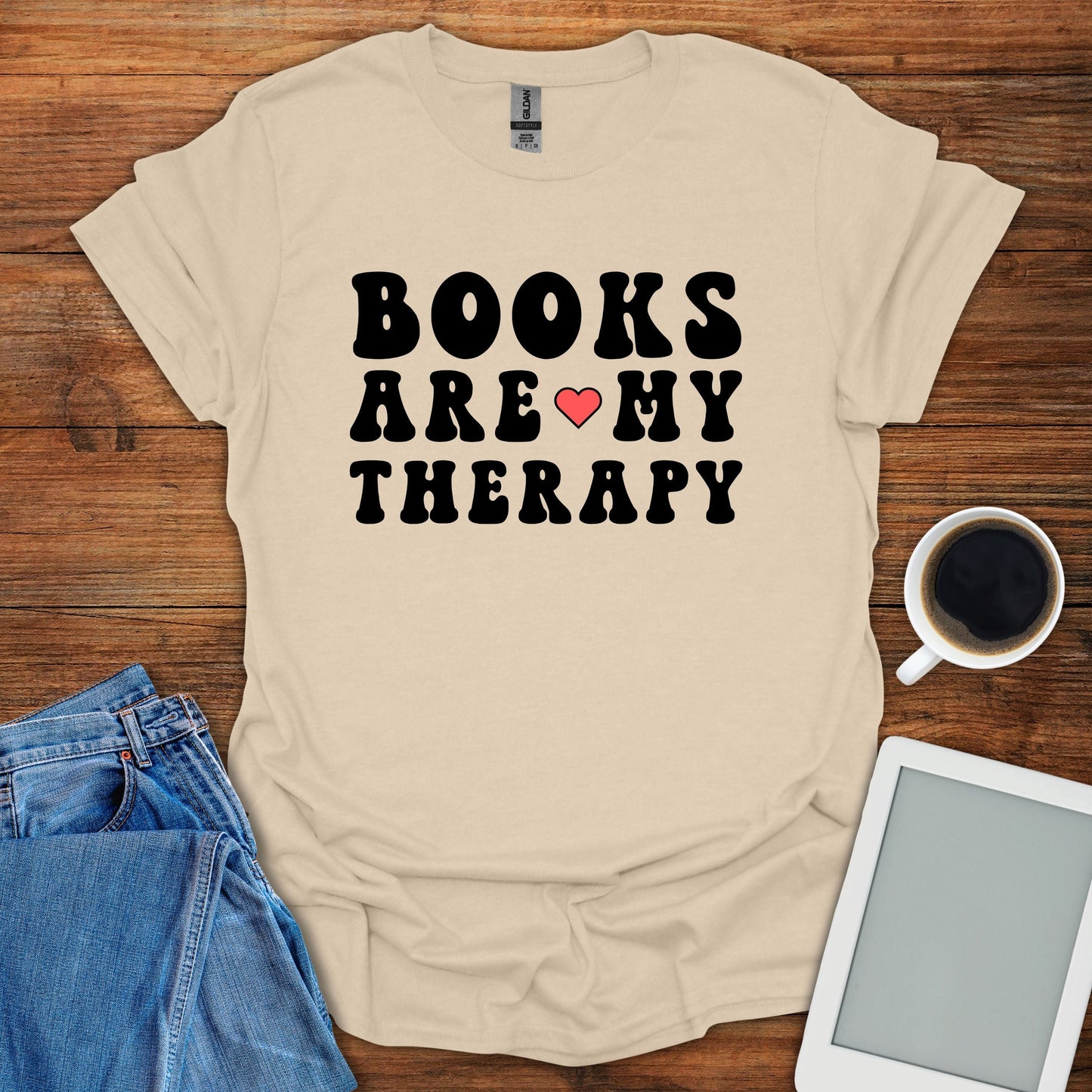 Books Are My Therapy Tee