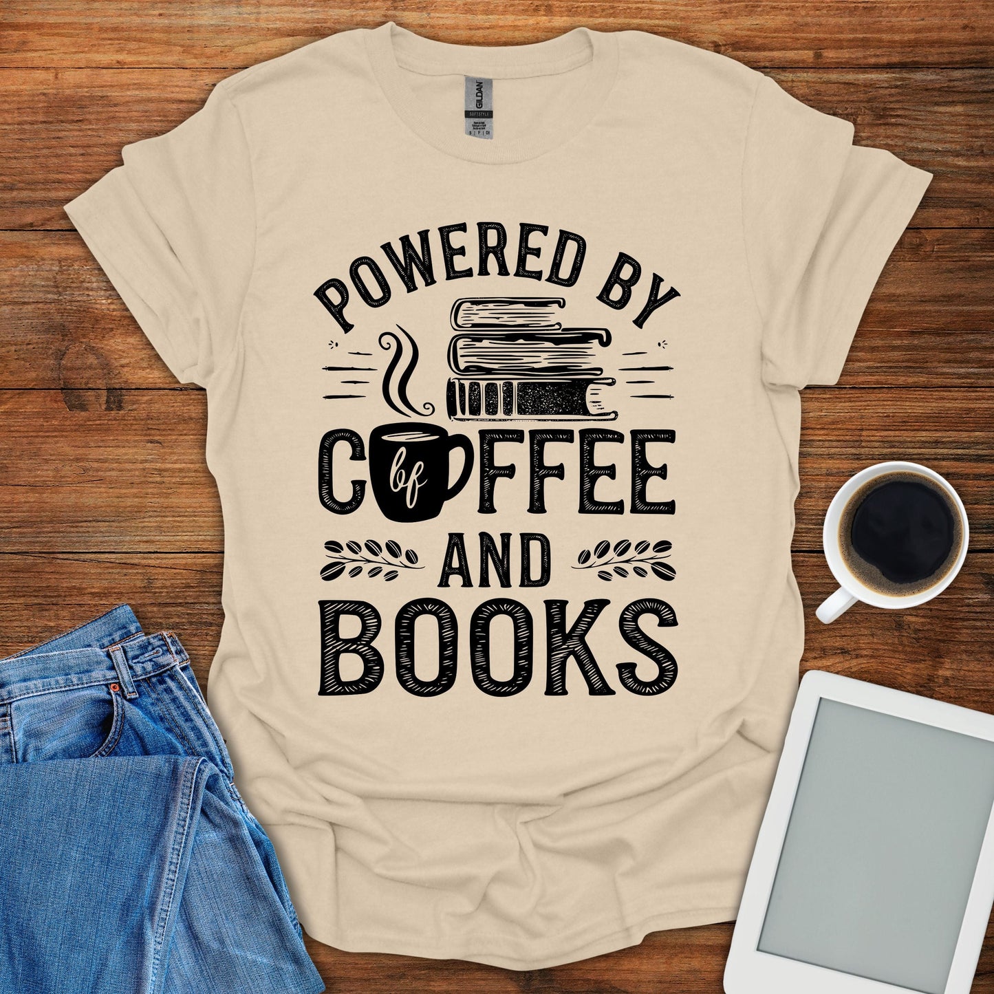 Powered By Coffee And Books Tee