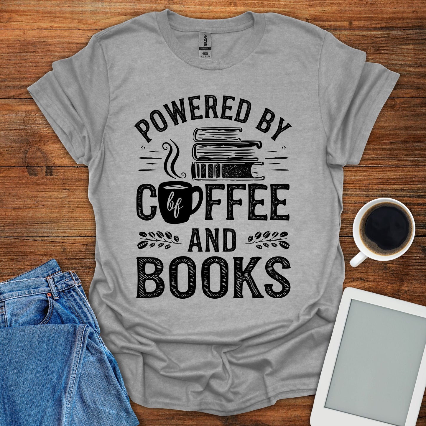 Powered By Coffee And Books Tee