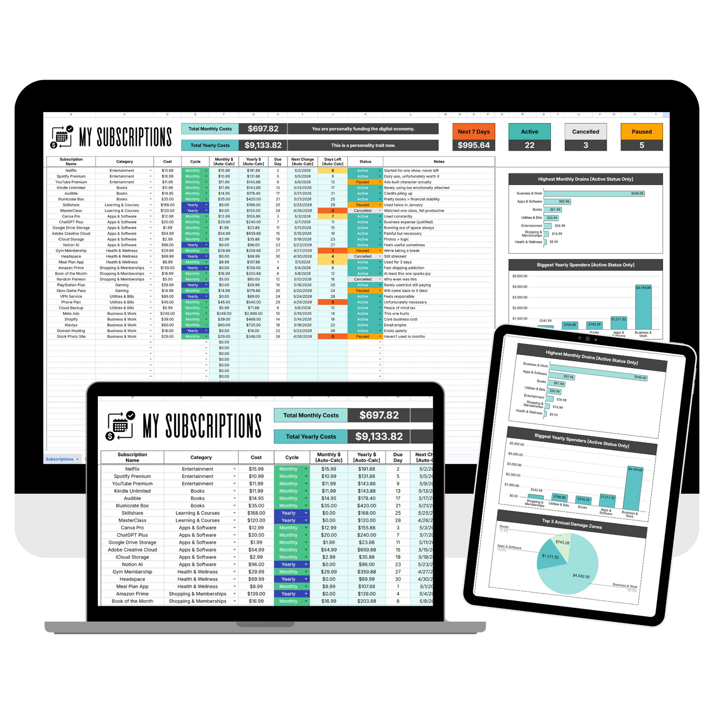 Subscription Spiral - Subscription Tracker