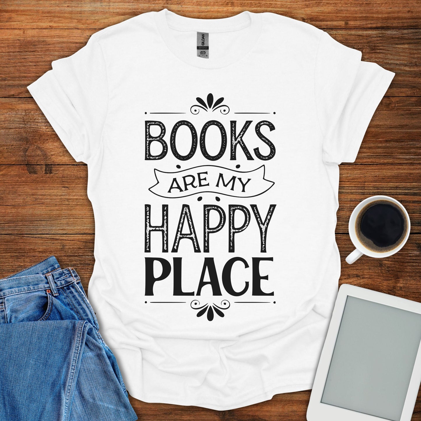 Books Are My Happy Place 2 Tee